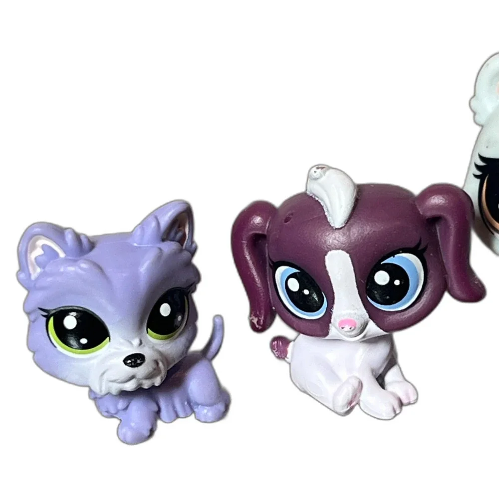 Littlest Pet Shop Style Figure Lot - 1 Monopoly Panda, 1 Polar Bear, 2 Mini Dogs